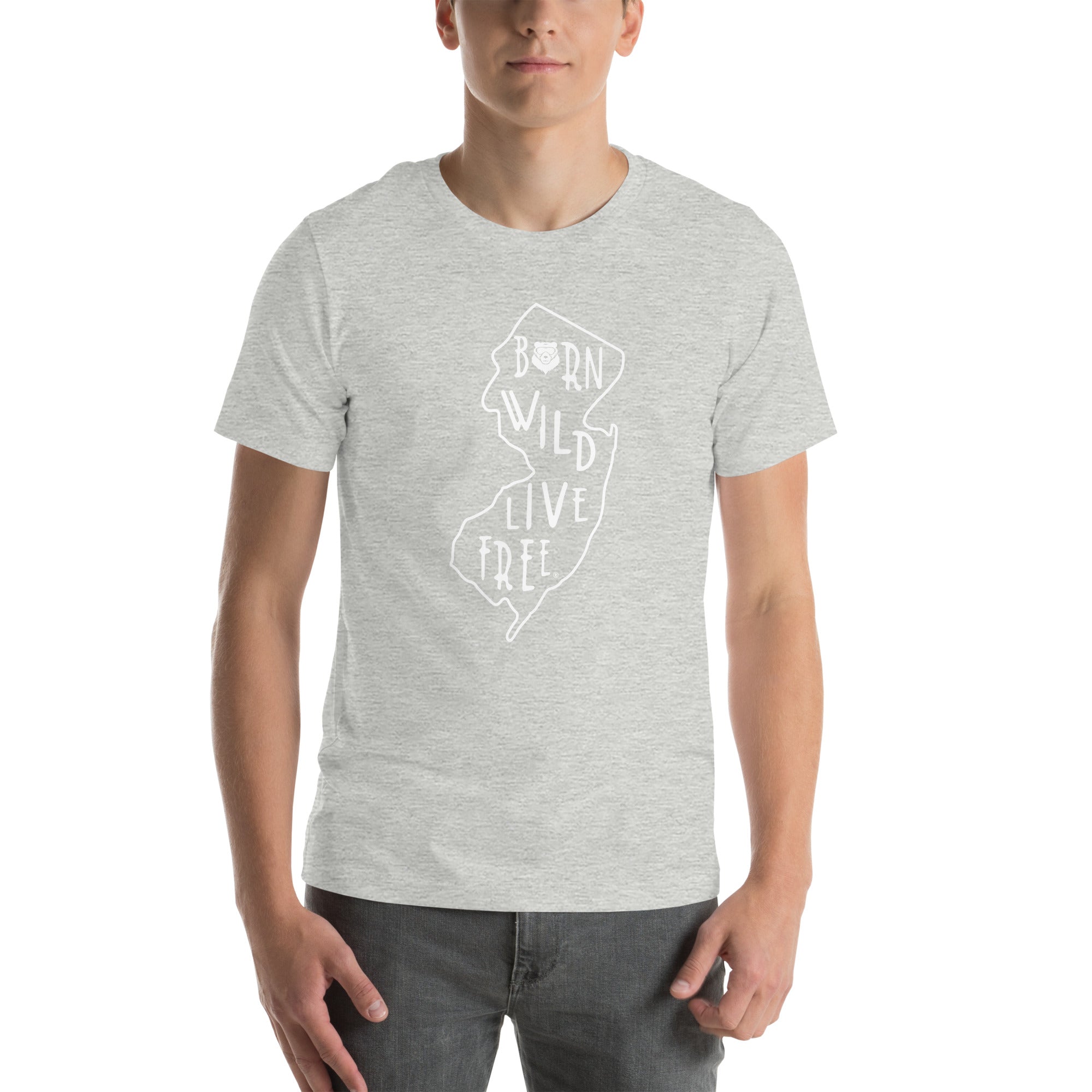 New Jersey State Tee - Heather Gray – Born Wild Live Free