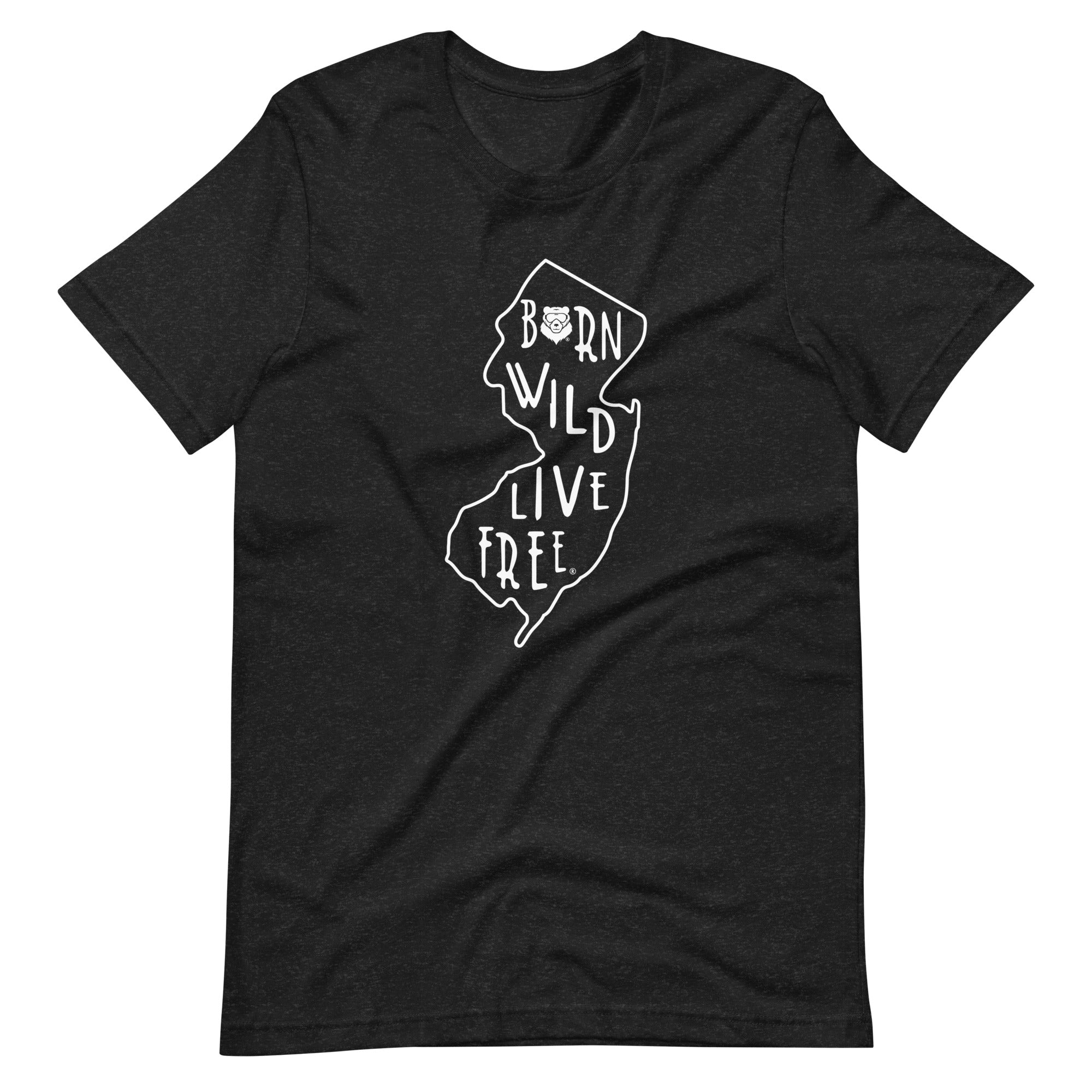 New Jersey State Tee - Black – Born Wild Live Free New Jersey State Tee - Black – Born Wild Live Free